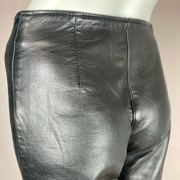 Oscar Leopold Black Lambskin Leather Pants - Picture 10 of 11